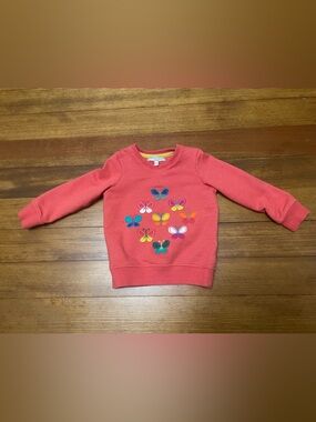 Mark & Spencer Indigo Coral Sweatshirt with Multicolor Butterfly Appliqués 18-24